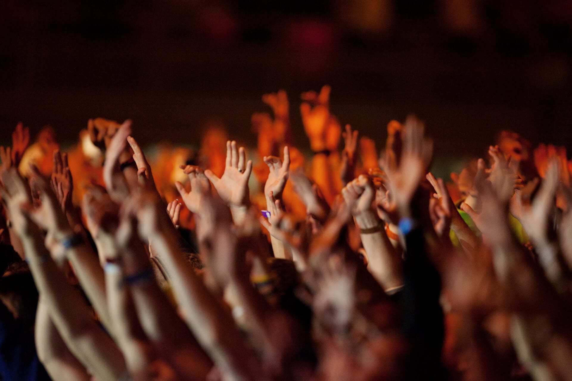 Lifting hands in praise